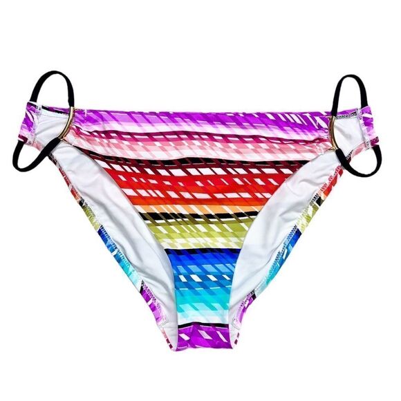 Trina Turk Prismatic Multicolored Side String Hipster Bikini Bottoms Size 12 - Picture 4 of 6